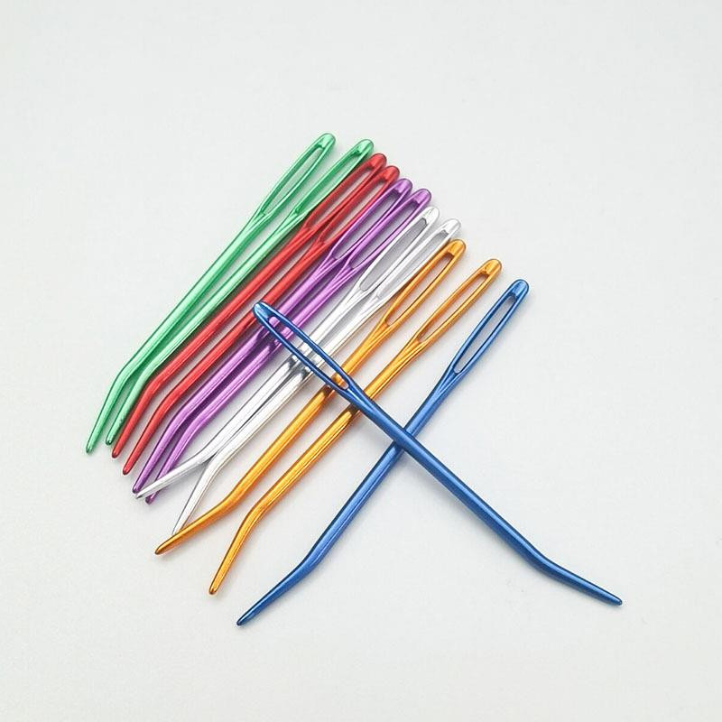 2 vnt. didelių akių bukas siuvimo adatos kryžminio dygsnio mezgimo adata rankų darbo odinė siuvinėjimo siūlų adata Siuvimo priedai