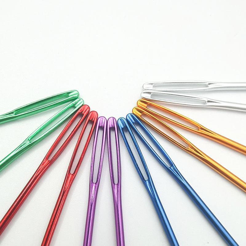 2 vnt. didelių akių bukas siuvimo adatos kryžminio dygsnio mezgimo adata rankų darbo odinė siuvinėjimo siūlų adata Siuvimo priedai