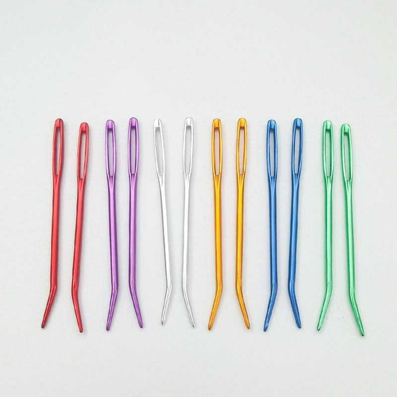 2 vnt. didelių akių bukas siuvimo adatos kryžminio dygsnio mezgimo adata rankų darbo odinė siuvinėjimo siūlų adata Siuvimo priedai