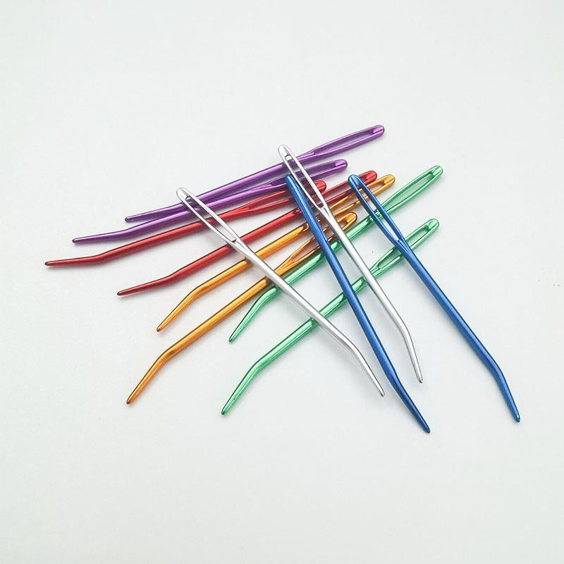 2 vnt. didelių akių bukas siuvimo adatos kryžminio dygsnio mezgimo adata rankų darbo odinė siuvinėjimo siūlų adata Siuvimo priedai