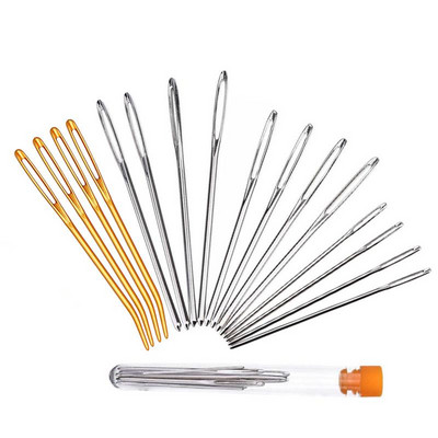 9/20 vnt. didelių akių buka siuvimo adata kryžminio dygsnio mezgimo adata Rankų darbo odinė siuvinėjimo siūlų adata Siuvimo priedai