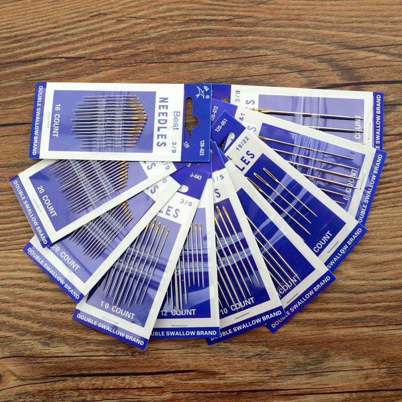 Įvairių dydžių siuvimo adata Nerūdijančio plieno auksinės uodegos siuvinėjimo audinys Kryžminio dygsnio adatų rinkinys Įrankiai Siuvimo rankų darbo adatos