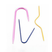 3 τεμ/παρτίδα Καμπύλες βελονάκια Αλουμινένιες καρφίτσες για βελόνες πλεξίματος για κασκόλ Πλεκτό πουλόβερ ύφανσης ραφής πλεκτά εργαλεία