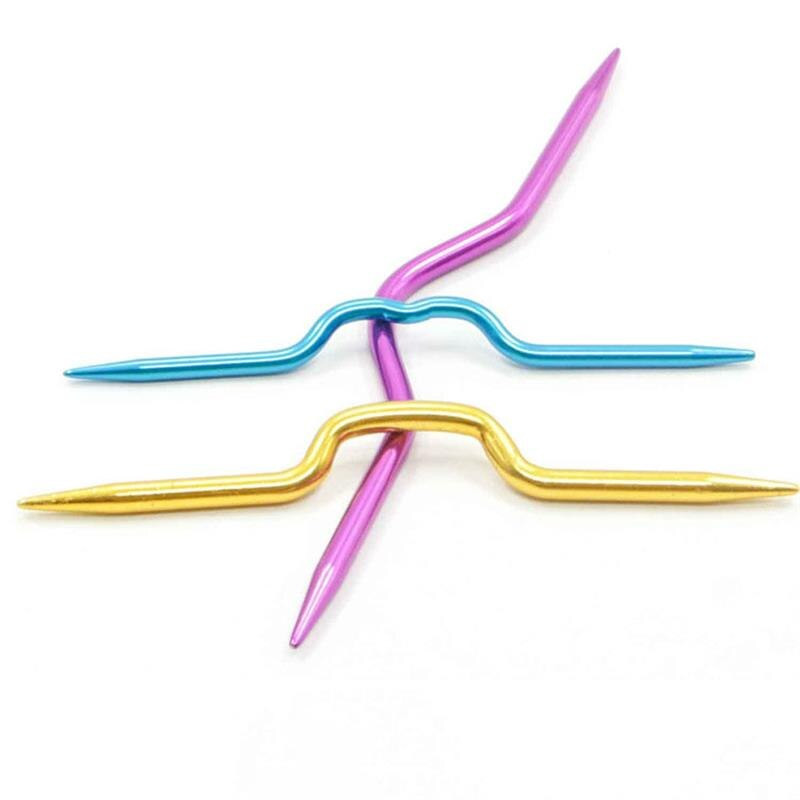 3 τεμ/παρτίδα Καμπύλες βελονάκια Αλουμινένιες καρφίτσες για βελόνες πλεξίματος για κασκόλ Πλεκτό πουλόβερ ύφανσης ραφής πλεκτά εργαλεία