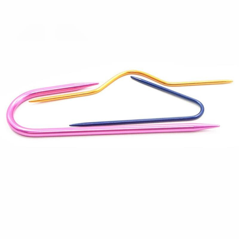 3 τεμ/παρτίδα Καμπύλες βελονάκια Αλουμινένιες καρφίτσες για βελόνες πλεξίματος για κασκόλ Πλεκτό πουλόβερ ύφανσης ραφής πλεκτά εργαλεία