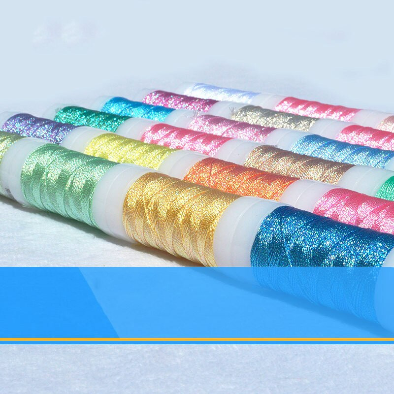 Χειροποίητο νήμα πλεξίματος 0,2-0,8 χιλιοστά μεταλλικό κέντημα με βελονάκι, χειροποίητο DIY Cross Stitch Μεταλλικό νήμα ύφανσης Υψηλής μήκους 3-12 κλώνων