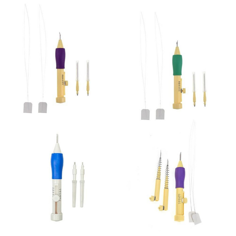 Siuvinėjimo rašiklis „pasidaryk pats“ „Magic Embroidery Pen Set“ „Pasidaryk pats“ rankų siuvinėjimo rašiklis Punch Adata Kryžminio dygsnio siuvimo priedai