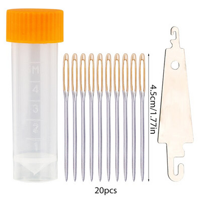 18/20 tk Ristpistes nõelad Nahast õmbluskomplekt Kuldne saba nõel nüri tikandid nõel ristpistes näputöö tööriistad