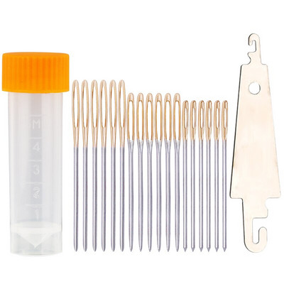 18/20 tk Ristpistes nõelad Nahast õmbluskomplekt Kuldne saba nõel nüri tikandid nõel ristpistes näputöö tööriistad