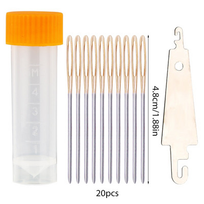 18/20 tk Ristpistes nõelad Nahast õmbluskomplekt Kuldne saba nõel nüri tikandid nõel ristpistes näputöö tööriistad