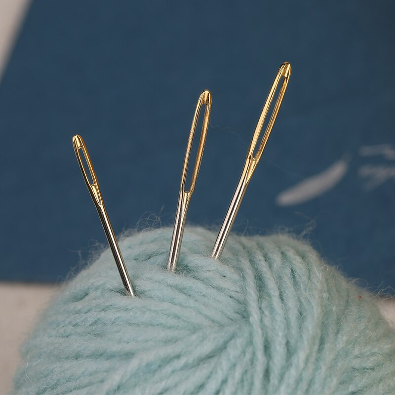 18/20 tk Ristpistes nõelad Nahast õmbluskomplekt Kuldne saba nõel nüri tikandid nõel ristpistes näputöö tööriistad