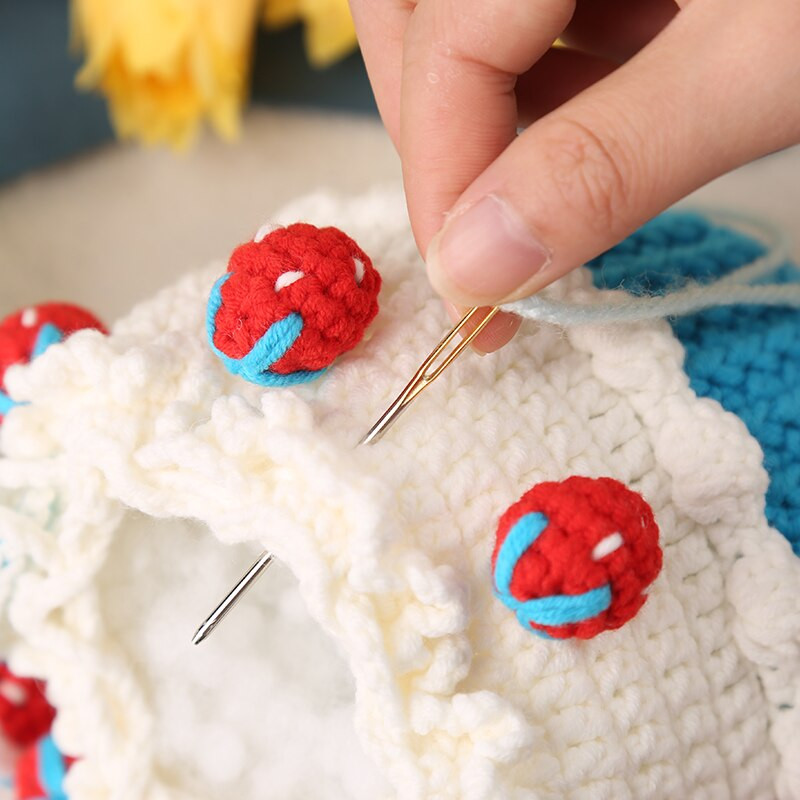 18/20 tk Ristpistes nõelad Nahast õmbluskomplekt Kuldne saba nõel nüri tikandid nõel ristpistes näputöö tööriistad