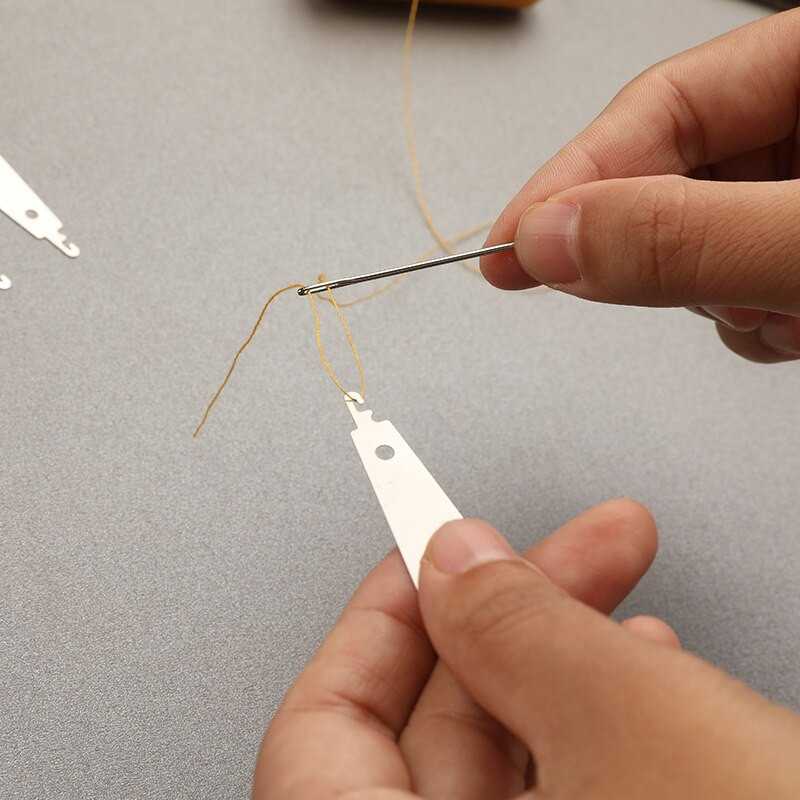 18/20 tk Ristpistes nõelad Nahast õmbluskomplekt Kuldne saba nõel nüri tikandid nõel ristpistes näputöö tööriistad
