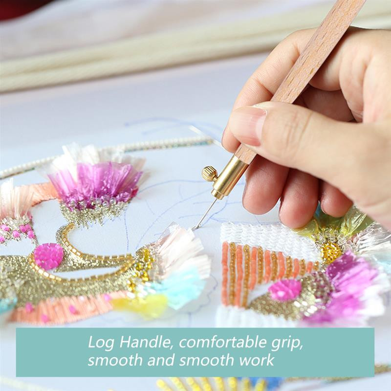 Βελόνα πλεξίματος με γροθιά κεντήματος με 3 βελόνες στυλό κεντήματος σταυροβελονιά Κιτ χειροτεχνίας γαλλικό βελονάκι για ράψιμο πλεξίματος