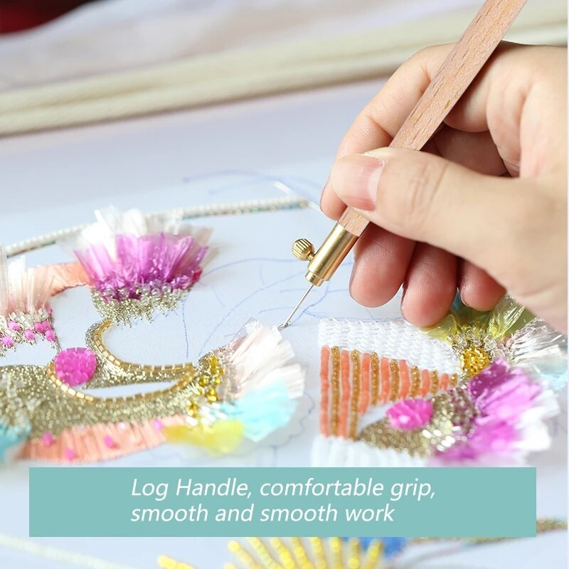 2022 Κέντημα βελόνα διάτρησης με 3 βελόνες στυλό κέντημα σταυροβελονιά Κιτ χειροτεχνίας γαλλικό βελονάκι για ράψιμο πλεξίματος