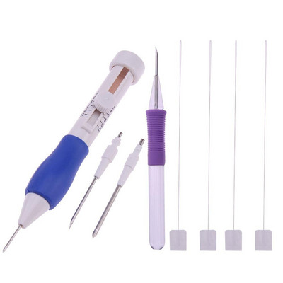 Magic Ebroidery Pen Punch Needle Set 3 Needles 2 Threaders Craft Tool for Ebroidery DIY Ραπτική σταυροβελονιά Αξεσουάρ ραπτικής