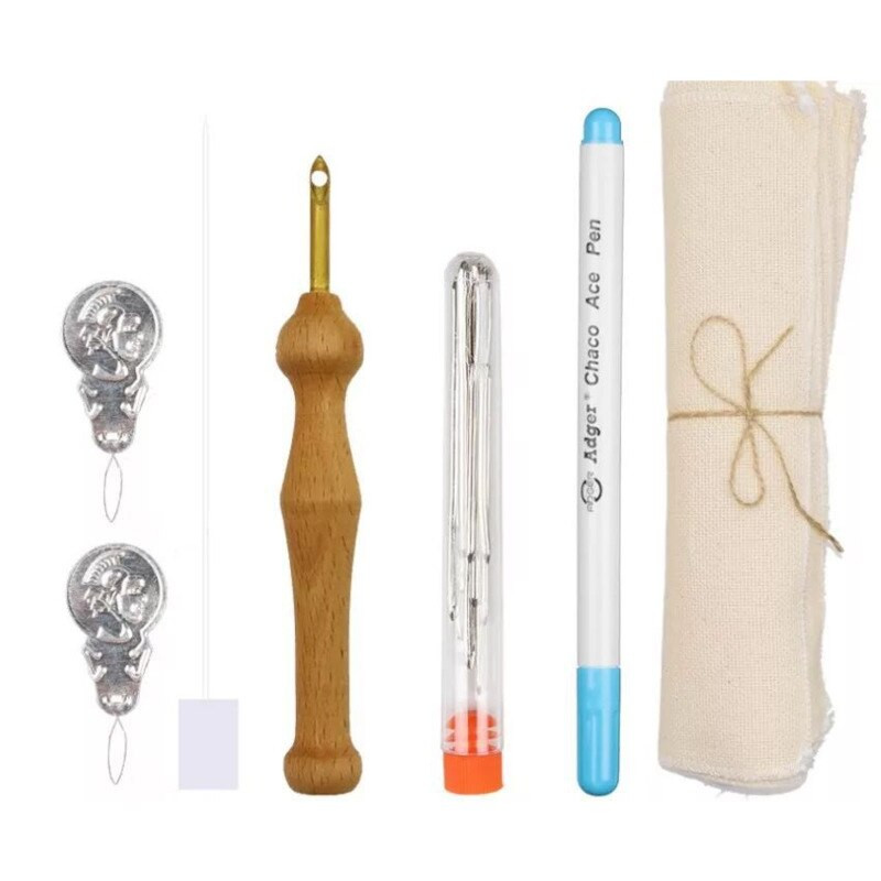 7/8 τεμ. Πλεκτομηχανές κέντημα διάτρησης βελόνας σετ πλεκτών κιτ κεντήματος ύφασμα Βαμβακερό συμπαγές σταυρό ραφές DIY Εργαλείο ύφανσης