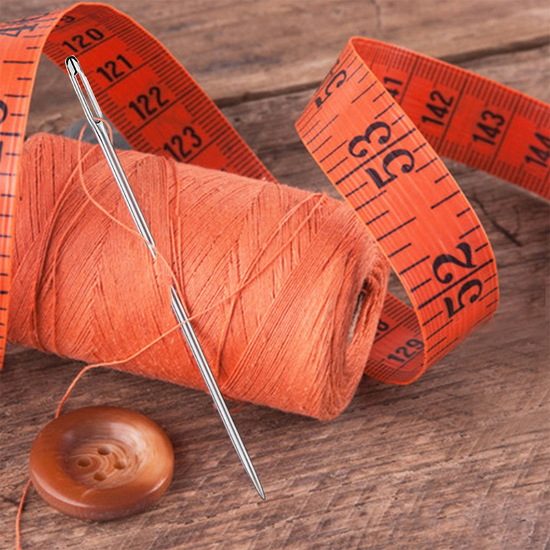 RORGETO Μεγάλες βελόνες ραπτικής με αμβλύ μάτι Βελόνα ραπτικής με μυτερή βελόνα σταυροβελονιά Χειροποίητο νήμα από ανοξείδωτο ατσάλι Δερμάτινο πλέγμα εργαλείο ραπτικής