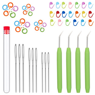 Αργαλειός πλεξίματος με βελονάκι με ατσάλινες βελόνες ραπτικής με μεγάλα μάτια Πλεκτομηχανές μαρκαδόροι βελονιών για πλέξη νήματα