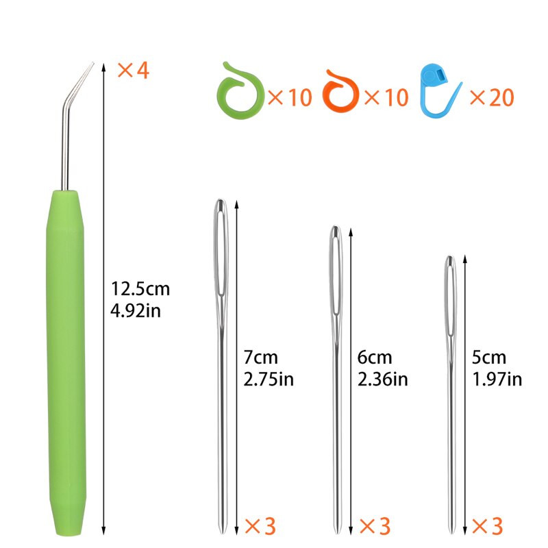 Αργαλειός πλεξίματος με βελονάκι με ατσάλινες βελόνες ραπτικής με μεγάλα μάτια Πλεκτομηχανές μαρκαδόροι βελονιών για πλέξη νήματα