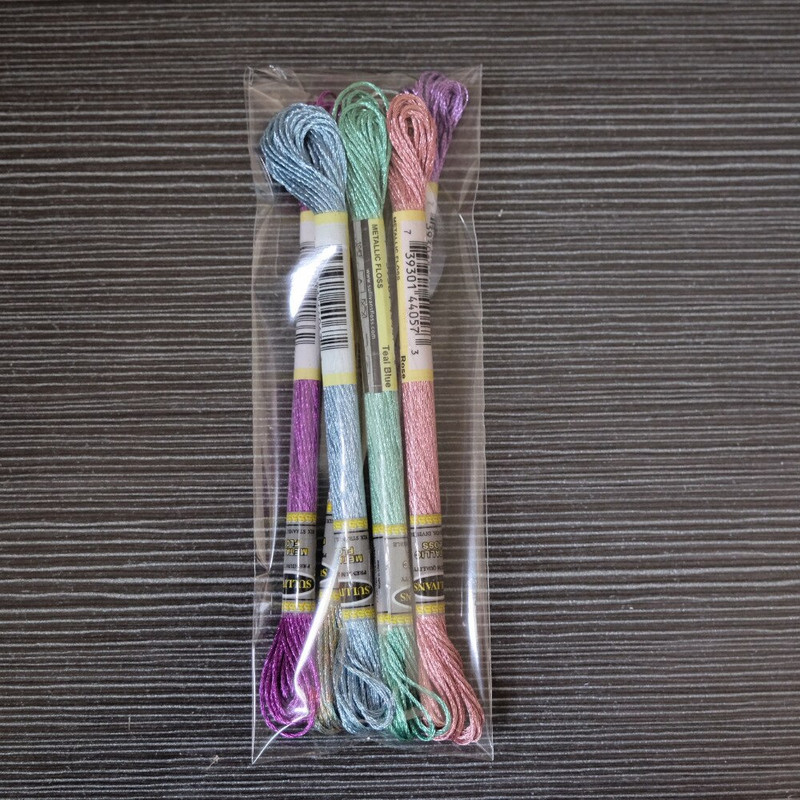 Super Deal Light Effect Floss Pack 6/Pkg Art 317W 6 κλώνων Χρώματα Υψηλής Γυαλάδας Μεταλλικό Κέντημα Νήμα Σταυροβελονιά