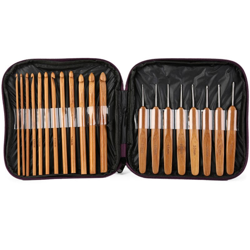 20 τμχ Βελόνες πλεξίματος με βελονάκι από μπαμπού πλεκτά με νήμα ύφανσης τσάντας χειροτεχνία Κασκόλ πουλόβερ Κασκόλ Εργαλείο καπέλων με βελονιές