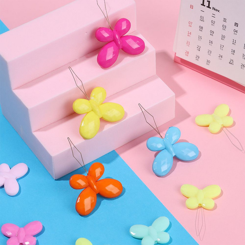 10 tk / komplekt Mitmevärviline plastikust automaatne niidijuhtme juht nõelakeermega liblikas nõelakunsti ristpistes näputöö niit