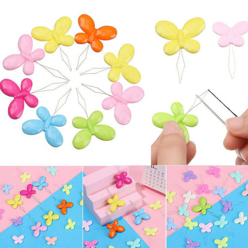 10 tk / komplekt Mitmevärviline plastikust automaatne niidijuhtme juht nõelakeermega liblikas nõelakunsti ristpistes näputöö niit