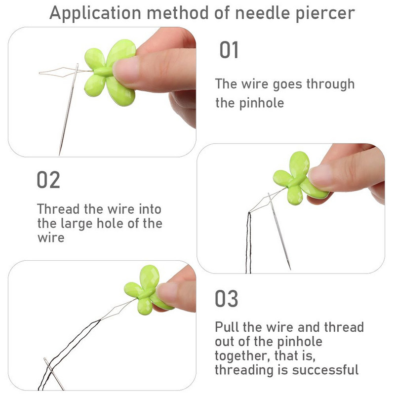 10 tk / komplekt Mitmevärviline plastikust automaatne niidijuhtme juht nõelakeermega liblikas nõelakunsti ristpistes näputöö niit