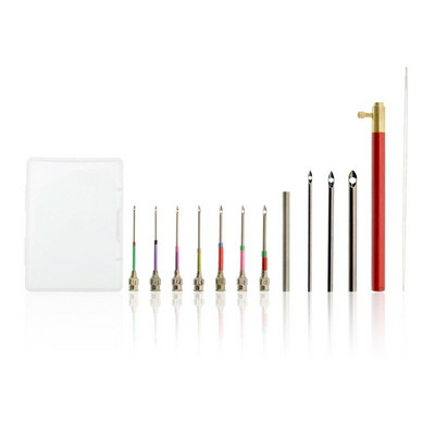 Κιτ κεντήματος με βελόνα με διάτρηση Ρυθμιζόμενο νήμα κουβέρτας βελόνα διάτρησης ξύλινη λαβή στυλό κεντήματος βελόνα βελόνα κλωστή