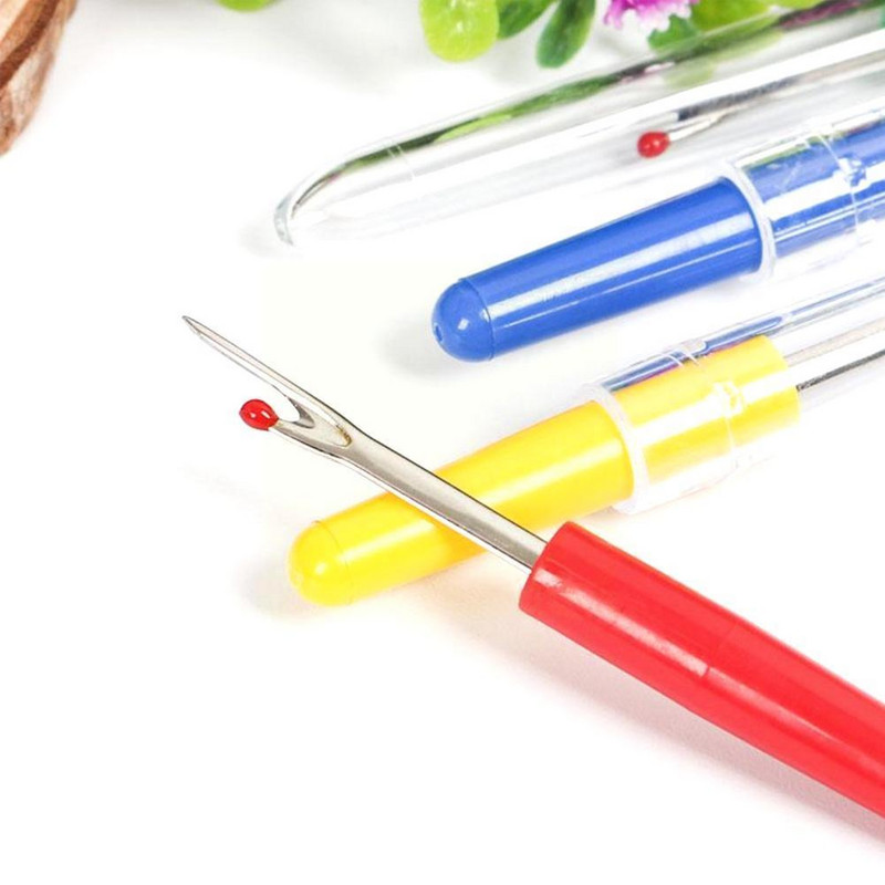 Mâner din plastic de uz casnic Cuțit de cusut pentru artizanat Accesorii în cruce Instrument de cusut Instrument de cusătură Instrument de cusătură Culoare aleatorie E9W6