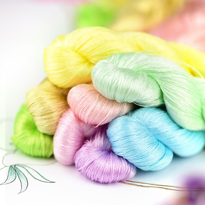 siidist tikkimisniit / 100% siidist niit / käsitsi tikand tikkimine ristpistes / Makaroni värvid / 8 puhast värvi