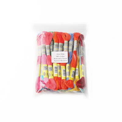 40 Επιλεγμένα Χρώματα Σετ Εποχές Συλλογή 100% Αιγυπτιακό Βαμβάκι Κέντημα Νήμα 8,7 Γιάρδων Σταυροβελονιά Κλωστή Mouline