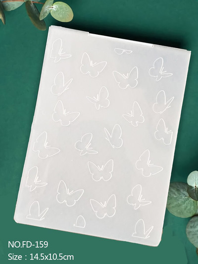 Valtis|Siena|Drugelis|Lapai|Klasikinis reljefinis aplankas Skaidrių plastikinių plokščių dizainas, skirtas "pasidaryk pats" popierinių kortelių dekoravimui Scrapbooking