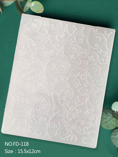 Valtis|Siena|Drugelis|Lapai|Klasikinis reljefinis aplankas Skaidrių plastikinių plokščių dizainas, skirtas "pasidaryk pats" popierinių kortelių dekoravimui Scrapbooking