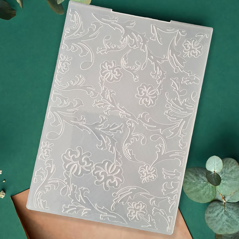 Valtis|Siena|Drugelis|Lapai|Klasikinis reljefinis aplankas Skaidrių plastikinių plokščių dizainas, skirtas "pasidaryk pats" popierinių kortelių dekoravimui Scrapbooking