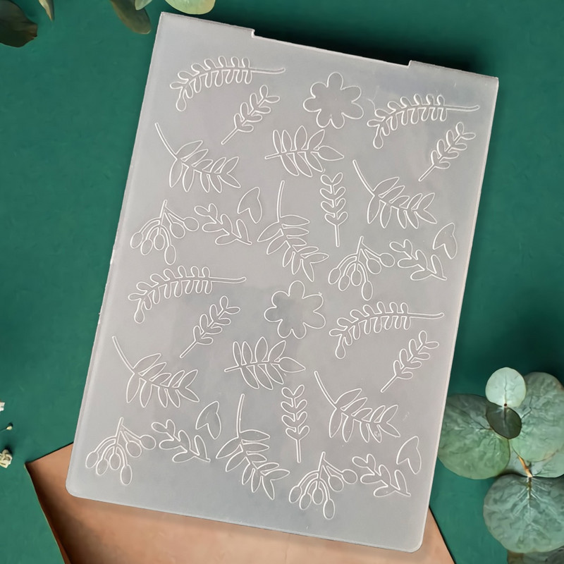 Valtis|Siena|Drugelis|Lapai|Klasikinis reljefinis aplankas Skaidrių plastikinių plokščių dizainas, skirtas "pasidaryk pats" popierinių kortelių dekoravimui Scrapbooking