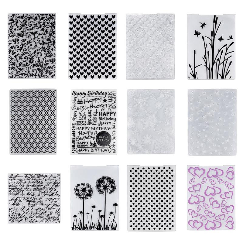 Ανάγλυφο Φάκελο Διάφανες πλαστικές πλάκες Σχεδιασμός Χειρός Λογαριασμός για DIY Διακόσμηση χάρτινης κάρτας Ανάγλυφη μήτρα κοπής Scrapbooking