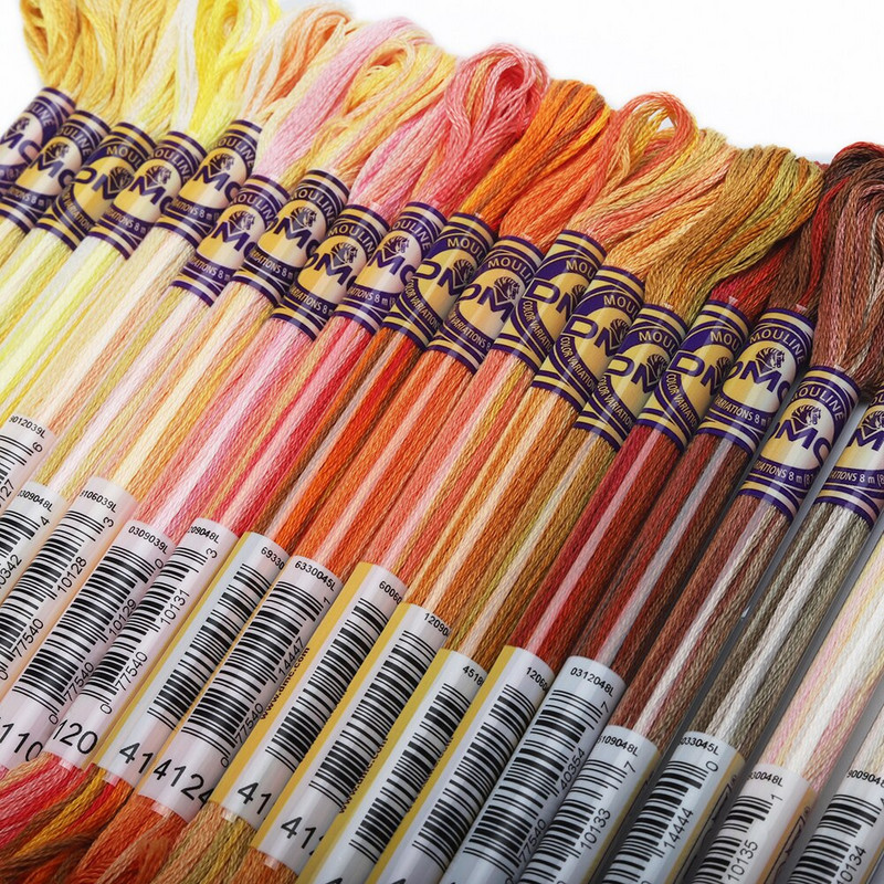 Originalni DMC šareni konac za vezenje koncem za vez s varijacijama križića 8 metara, veličina 25, 20 boja po kompletu