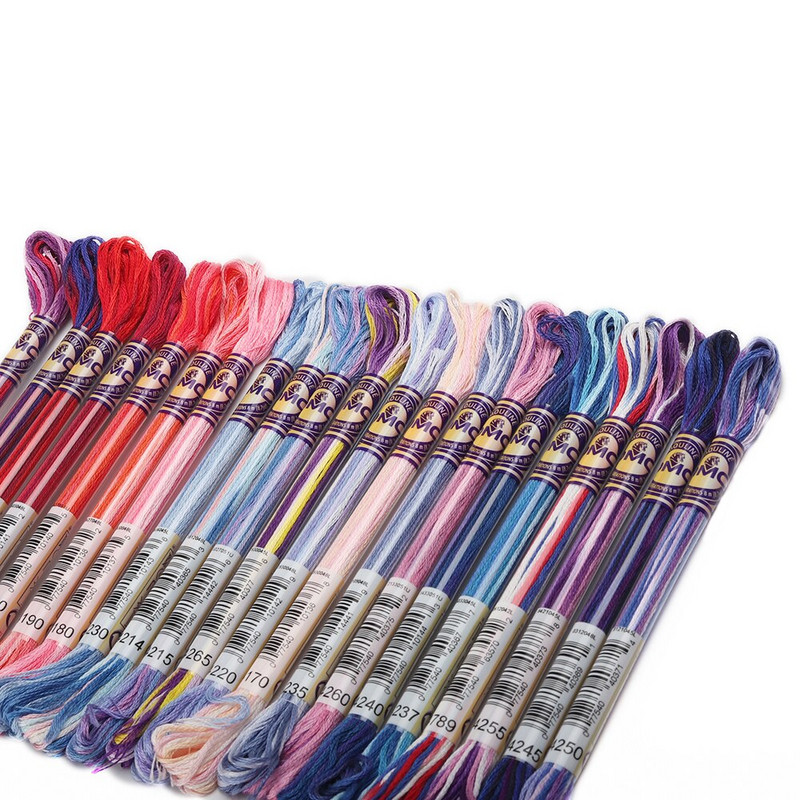 Originalni DMC šareni konac za vezenje koncem za vez s varijacijama križića 8 metara, veličina 25, 20 boja po kompletu