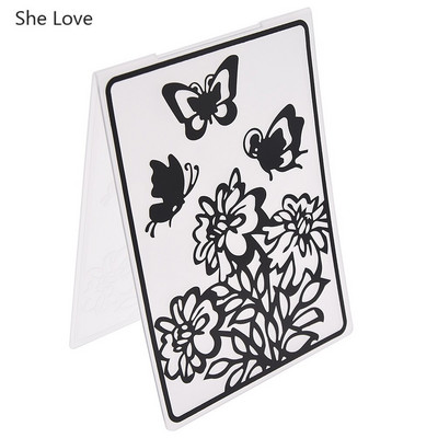 Chzimade 2019 Flower Plastic Embossing Folder For Diy Photo Album Scrapbooking χάρτινη κάρτα Πρότυπο στένσιλ Διακόσμηση σπιτιού