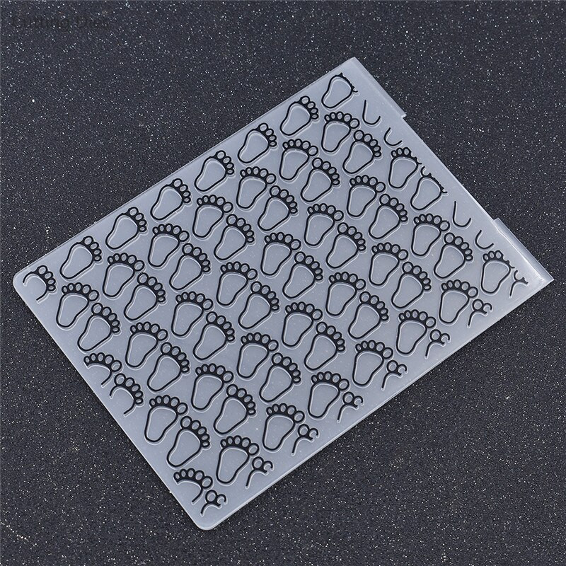 Footprint Printed Plastic Embossing Folder for Scrapbook DIY Card Album Making Plastic Templates Tools