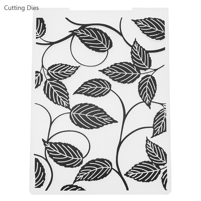 Dosar de gofrare cu ramuri cu frunze, șablon din plastic pentru album de însemnări DIY, lucrat manual, cărți de album, instrumente pentru realizarea de cadouri