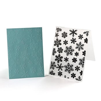 Πρωτοχρονιάτικο χριστουγεννιάτικο νιφάδα χιονιού Πλαστικό ανάγλυφο φάκελο για λεύκωμα DIY κάρτα άλμπουμ Πλαστικό πρότυπο Κάρτα σφραγίδας κατασκευής διακόσμηση