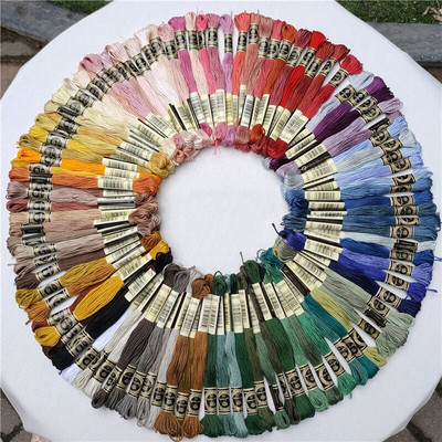 100 tk/komplekt Kvaliteetne 100% Egiptuse pika klambriga puuvillane tikkimisniit Ristpistes niit