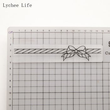 Lychee Life Bowknot Design Пластмасова релефна папка за картички Scrapbooking Фотоалбум Paper Making Craft Направи си сам шаблони Шаблони