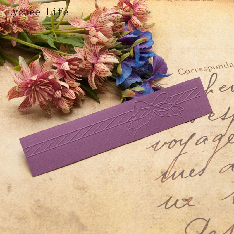 Σχέδιο Lychee Life Bowknot Πλαστικό ανάγλυφο φάκελο για κάρτα Scrapbooking φωτογραφικό άλμπουμ Στένσιλ προτύπων για χειροτεχνία