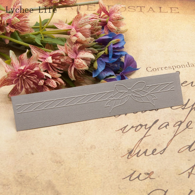 Σχέδιο Lychee Life Bowknot Πλαστικό ανάγλυφο φάκελο για κάρτα Scrapbooking φωτογραφικό άλμπουμ Στένσιλ προτύπων για χειροτεχνία