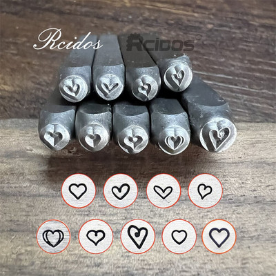 RCIDOS Fat Heart 2mm,3mm Standard Heart Steel punch stamp,Metal Jewelry Design Stamps,1pcs price