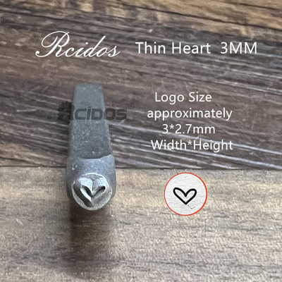 RCIDOS Fat Heart 2mm, 3mm standartinis širdies plieno perforatorius, metaliniai papuošalų dizaino antspaudai, 1 vnt kaina